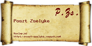Poszt Zselyke névjegykártya